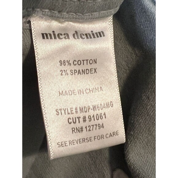 Mica Denim Buckle Super High Rise Cropped Wide Leg Stretch Pant 26 Mint Green - Picture 13 of 15